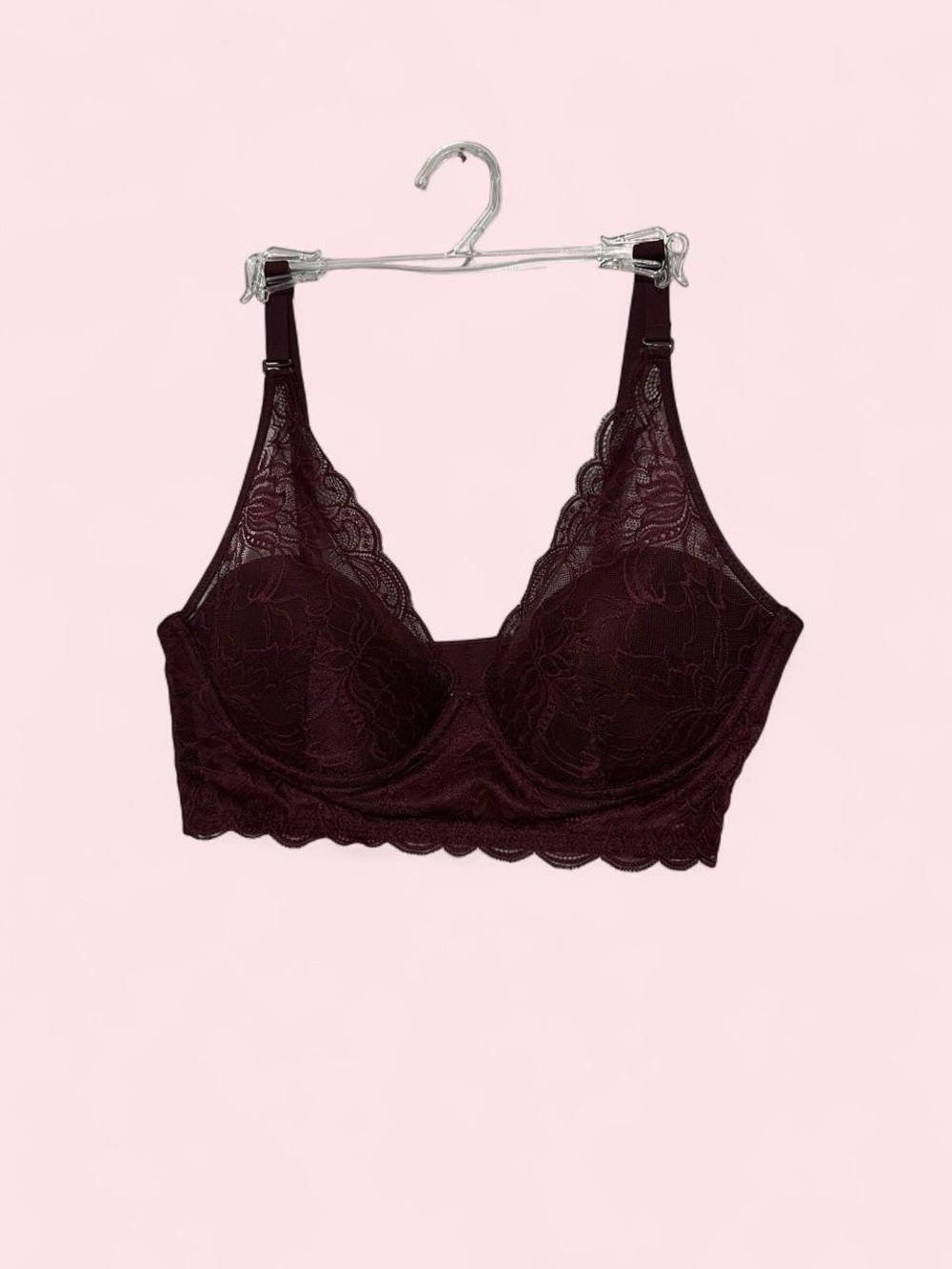 Maidenform Lace Longline Bra in Deep Burgundy